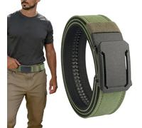 Cinturón de nailon para hombre, accesorio de de doble capa, cinturón grueso para un ajuste ajustable y un apoyo cómodo, traje de golf de trabajo, senderismo, aire libre, camping, verde militar