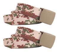 Cinturón de Nylon Ajustable para Hombre Hebilla de Plástico, Cinturón de Herramientas de Lona Camuflaje, 110-170 cm Extra Largo, Paquete de 2