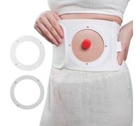 Cinturón de Ostomía Ajustable, Cinturón de Soporte de Estoma Transpirable, Faja para Colostomía para El Cuidado Posoperatorio con 2 Orificios, Hombres y Mujeres(Large)
