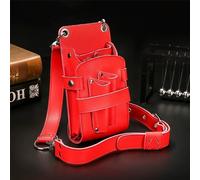 Cinturón de Peluquería Bolsa de almacenamiento for tijeras peluquería, bolso bandolera, kit herramientas Bolsa Profesional para Tijeras(Rouge)