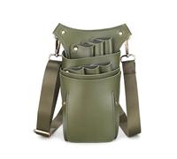 Cinturón de Peluquería Bolso bandolera de tijera personalizado y creativo Bolsa Profesional para Tijeras(Verde)