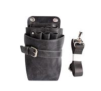 Cinturón de Peluquería Herramientas de peluquería Bolsa cintura PU Bolso cinturón peinado cuero Bolsa Profesional Para Tijeras(Gray)