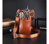 Cinturón de Peluquería Riñonera de hombro for guardar tijeras peluquero Bolsa Profesional para Tijeras(marrón)