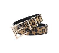 Cinturón de piel de vaca para mujer, pelo de caballo, estampado de leopardo de colores, 95-115cm, para vaqueros y chinos