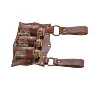 Cinturón de piel sintética con hebillas de alquimistas medievales en relieve medieval para steampunks, cosplay, disfraces, equipo de juego de rol de fantasía, marrón claro, Talla única