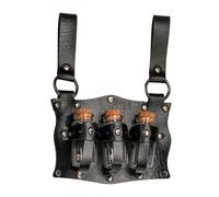 Cinturón de piel sintética con hebillas de alquimistas medievales en relieve medieval para steampunks, cosplay, disfraces, equipo de juego de rol de fantasía, Negro, Talla única