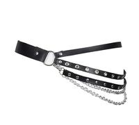 Cinturón de piel sintética estilo punk con borlas, cadena de cuerpo gótica ajustable, arnés de cintura para festivales, juegos de rol, disfraces, , clubwear