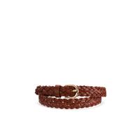 PIECES Pcavery Leather Braided Slim Belt Noos, Cinturón para Mujer, Marrón (Cognac), 95 cm