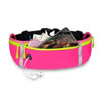 ONEFLOW Active Pro - Cinturón para correr para iPhone 17 Pro Max/18 Pro Max con 3 compartimentos, transpirable, para correr, teléfono móvil, impermeable, color rosa