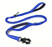 Cinturón de seguridad de coche para perro, correa de cuerda segura y cómoda para coches, correa corta y larga de doble extremo (azul oscuro)