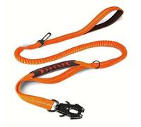 Cinturón de seguridad de coche para perro, correa de cuerda segura y cómoda para coches, correa corta y larga de doble extremo (naranja)