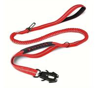 Cinturón de seguridad de coche para perro, correa de cuerda segura y cómoda para coches, correa corta y larga de doble extremo (rojo)