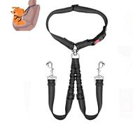 Cinturón de seguridad doble para perro, arnés de coche con hebilla giratoria de 360 grados, cinturón de seguridad sin enredos, correa de perro para cachorros, arnés de conexión para cualquier coche,