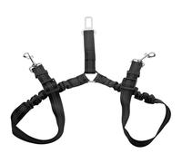 Cinturón de seguridad doble para perro, arnés de seguridad ajustable 2 en 1 con amortiguador elástico antigolpes, sujeción para reposacabezas de coche sin enredos, clip reflectante resistente para
