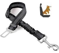 Cinturón de seguridad para perro para coche, elástico ajustable, arnés fuerte y duradero para perro, fijación giratoria de 360 grados que no se tuerce, reflectante, fácil de usar (negro)