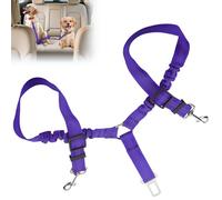 Cinturón de seguridad para perros en forma de Y, correa de seguridad para perros de doble cabeza, correa elástica ajustable, cinturón de seguridad para perros con 360° sin enredos, doble para viajes