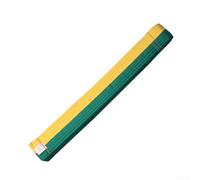 Cinturón de taekwondo para karate y judo de 280 cm de longitud para jóvenes y adultos, fabricado en poliéster con doble costura de precisión y relleno de fieltro, color amarillo y verde