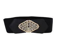 Cinturón de tela de doble agujero para hombre, cintura elástica con hebilla de flores, cinturón casual ajustable para hombre, dorado, Taille unique