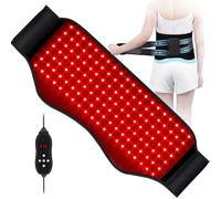 Cinturón de terapia de luz roja, dispositivo de terapia de luz infrarroja con control de partición y control remoto para disminuir la inflamación, mejorar la inflamación de las articulaciones (negro)