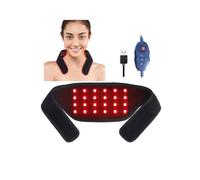 Cinturón de terapia de luz roja para cuello,almohadilla térmica con luz infrarroja de 660nm y 850nm,urdimbre calefactable para aliviar el dolor de muñecas,tobillos y pantorrillas y relajarse,10Hz/40Hz