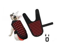 Cinturón de terapia de luz roja para mascotas:envoltura térmica infrarroja de 660 nm y 850 nm para perros y gatos,faja lumbar ajustable 74 LED,3 modos,USB-C (Cinturón de luz roja talla S)