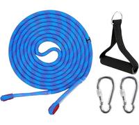 Cinturón de tracción de trineo resistente con mosquetón, cuerda de tracción duradera y arnés para entrenamiento, fácil remolque para trineos infantiles, trineos de nieve y vagones (azul 1 juego)