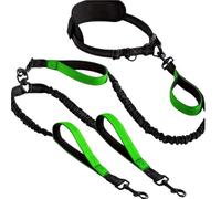 Cinturón de tracción para Perros Durante la Carrer Cuerda de tracción Doble Extremo for Sujetar la Mano del Perro, Adecuada for Fitness, Correr, cinturón Multifuncional(Black Green)