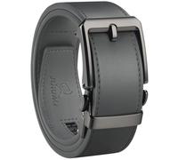 Cinturón de trinquete de cuero JUKMO de 1.5" (38mm) para hombre en caja de regalo, Gris, Medium-for Waist 36"-42"(Length 49")