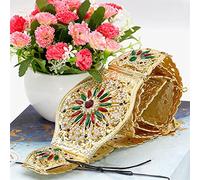Cinturón de vestir dorado de 18 quilates para mujer, Argelia, Marruecos, novia, joyería de boda, colorido cristal caftán