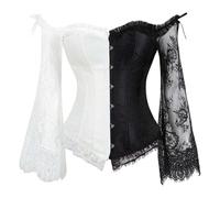 Cinturón de vientre elegante corsé bustier-body para mujer con mangas largas, encaje de malla, fajas para adelgazar levantamientos abdominales, Other, M