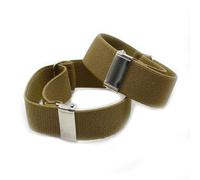 Cinturón elástico ajustable estilo liguero para hombre, ligas antideslizantes con cómodas correas de poliamida, clips seguros para evitar que los calcetines de vestir formales se caigan (camello)