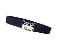 Cinturón elástico ajustable para mujer, vestido de uso diario, camisa larga, todas las decoraciones a juego, accesorio de moda, azul marino, Talla única