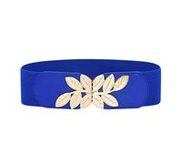 Cinturón elástico de cintura ancha para mujer con hebilla ajustable, azul, 68x6cm