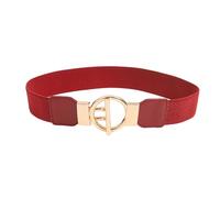 Cinturón elástico de moda con hebillas de metal para mujer, cómodo corsé para uso diario, cinturón elástico para mujer, Burdeos, Talla única