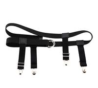 Cinturón elástico de nailon para hombre y mujer, con liguero, para medias, pantalones, jeans, correas de sujeción ajustable, abrazadera de bloqueo para la cintura, clip de liguero