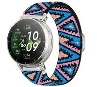 Cinturón elástico de nylon ajustable de 20mm/22mm para reloj inteligente-Repuesto compatible para Amazfit Active 3 Premium / Active3 Max Smartwatch (Rosa&Azul, 22mm)