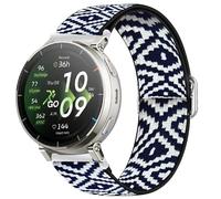 Cinturón elástico de nylon ajustable de 20mm/22mm para reloj inteligente-Repuesto compatible para Amazfit Active 3 Premium / Active3 Max Smartwatch (rombo, 22mm)