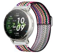 Cinturón elástico de nylon ajustable de 20mm/22mm para reloj inteligente-Repuesto compatible para Amazfit Active 3 Premium / Active3 Max Smartwatch (Arco Iris bohemio, 20mm)