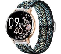 Cinturón elástico de nylon ajustable de 20mm para reloj inteligente-Repuesto compatible para AIMIUVEI/NAIXUES/HASAKEI /SLOKSFil/tuercas S53 Reloj Inteligente Mujer 1.39 Pulgadas (Bohemia azul cielo)