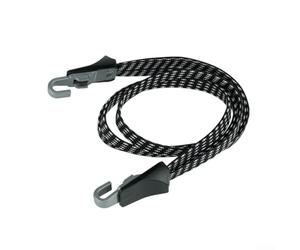 Cinturón elástico para equipaje de bicicleta, paquete de 3 cuerdas jacquard elásticas reforzadas con ganchos de plástico dobles para un cierre seguro, diseño sin arañazos para viajeros en bicicleta