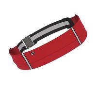 Cinturón elástico reflectante para correr, soporte para teléfono, bolsa de cintura con agujero para auriculares para caminar, ciclismo, senderismo, Color rojo