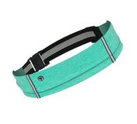 Cinturón elástico reflectante para correr, soporte para teléfono, bolsa de cintura con agujero para auriculares para caminar, ciclismo, senderismo, Color verde