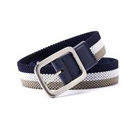 Cinturón elástico reversible no poroso para hombre, de lona tejida en, accesorio ideal para el día a día.,110