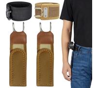 Cinturón elástico táctico con gancho de metal, cierre invisible sin hebilla ajustable unisex for trabajo al aire libre y Edc(2 Pcs Brown)