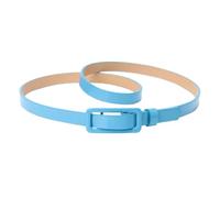 Cinturón Fino De Piel Sintética para Mujer Ajuste Ilimitado Multicolor Colores Pastel Cinturones 1,4cm De Ancho a La Moda Informal(100cm/39, Blue)