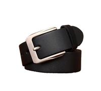 Cinturón for hombre y mujer, 3,8 cm de ancho, de piel flor, hecho a mano, for uso diario, for el trabajo, negocios y ocasiones informales.(Black,110cm/43")