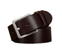Cinturón for hombre y mujer, de piel de vacuno artesanal, color negro y marrón, for vaqueros con hebillas hipoalergénicas no metálicas.(Brown,100cm/39")