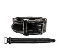 Cinturon Halterofilia Mancuernas de cuero PU for levantamiento pesas, barra, cinturón fitness, musculación, sentadillas, press banca, entrenamiento culturismo, cintura para el Gimnasio(Black,L)