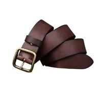 Cinturón hecho a mano de piel de vaca, cinturones de cuero auténtico de grano completo, cinturones para hombre de 1,5 "(38mm), cinturones para hombre con hebilla de una sola punta de latón macizo