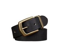 Cinturón informal de piel de vaca vintage for hombre, for uso diario, 3,8 cm de ancho, 5 mm de grosor, hecho a mano, con hebilla de latón macizo.(110cm/43")